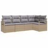 vidaXL Kavčna garnitura 5 kos Bež poli ratan