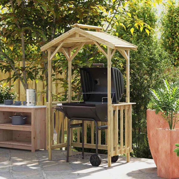 vidaXL Lopa za žar Rjava 133.5 x 63 x 200 cm Impregniran bor