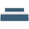 vidaXL Postelja s shranjevanjem z vzmetnico Temno modra 90 x 200 cm