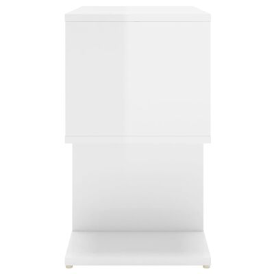 vidaXL Nočna omarica visok sijaj bela 50x30x51,5 cm iverna pl.