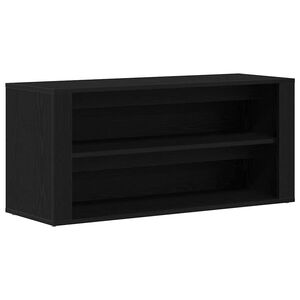vidaXL Klop za čevlje črn hrast 100x35x45 cm inženirski les
