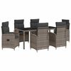 vidaXL Zunanja jedilnica 7 pcs Svetlo siva in temno siva