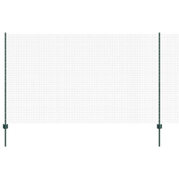vidaXL Ograja s stebrom Zelena 1,4 x 50 m Jeklo in PVC