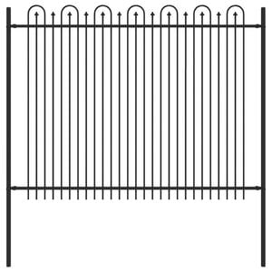 vidaXL Spike Lok Ograja Črna 200 x 200 cm Pra&scaron;no lakirano jeklo