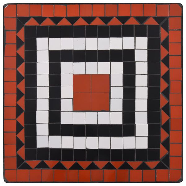 vidaXL Bistro garnitura z mozaikom 3-delna keramična terakota in bela