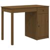 vidaXL Pisalna miza medeno rjava 100x50x75 cm trdna borovina