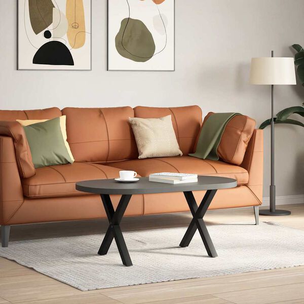 vidaXL Noge za klubsko mizico v obliki črke X, 2 kosa, črne, 60 x (42-43) cm, jeklo