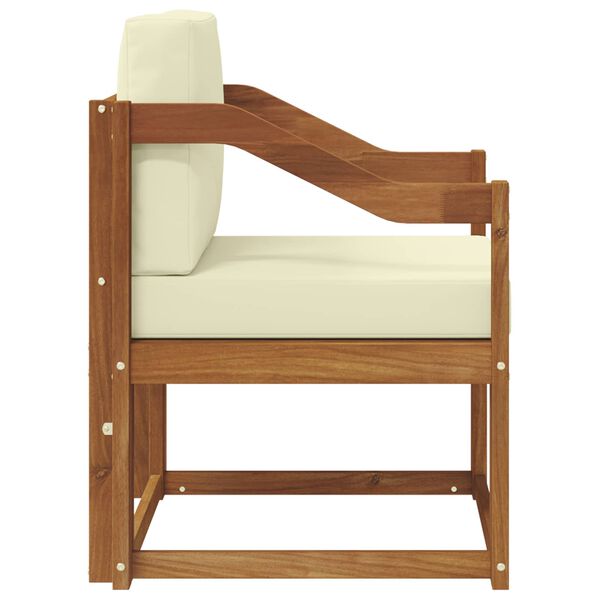 vidaXL Zunanji kavč Masivno akacijevo les in poliester Naravna