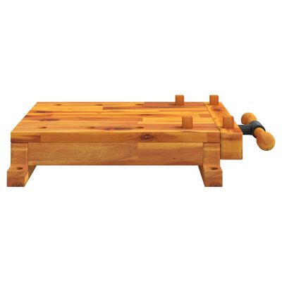 vidaXL Delovna mizna plošča s primežem 52x44x9,5 cm trden akacijev les