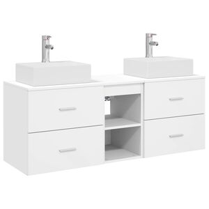 vidaXL Komplet omaric za kopalnico 3 kos Bela 49,5 x 41 x 62,5 cm