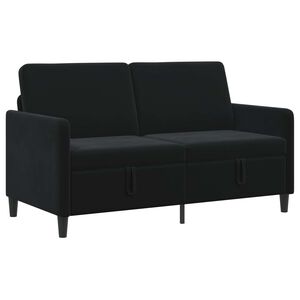 vidaXL Sofa s shrambo Črna 152 x 78 x 87 cm Poliester