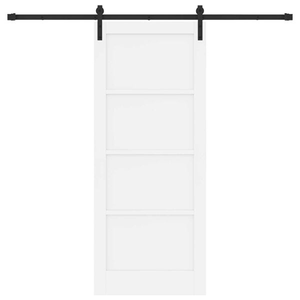 vidaXL Drsna vrata Bela 83 x 202 cm Masivno borovo les