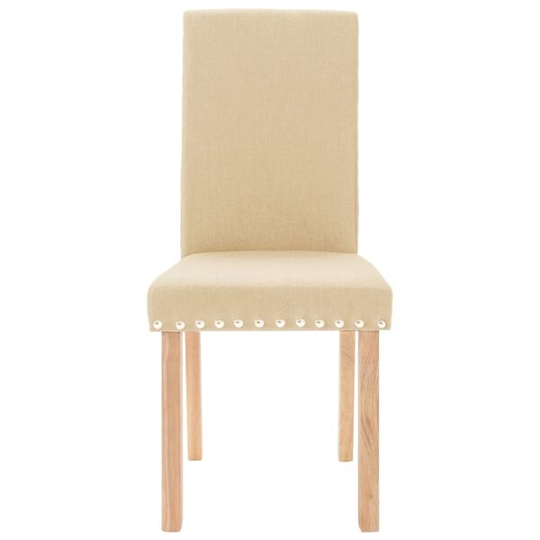 vidaXL Jedilni stoli 6 kosov krem blago