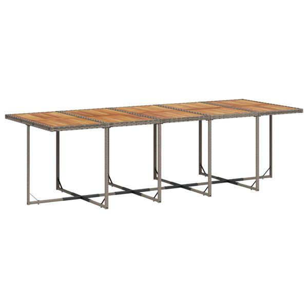 vidaXL Vrtna jedilna garnitura 15-delna z blazinami siv poli ratan