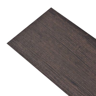 vidaXL Samolepilne PVC talne plošče 5,21 m² 2 mm temno rjave barve