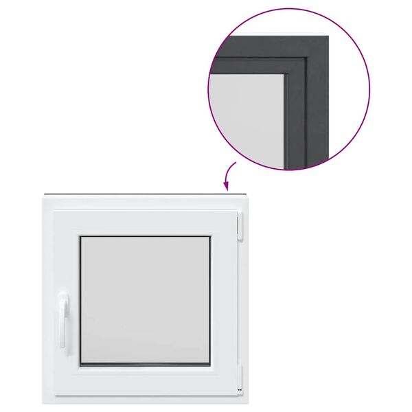 vidaXL Kletno okno "RISOR" 50x50 cm vrtljivo-nagibno DIN desno antracitno