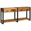 vidaXL Konzolne mizice 2 kos Rjava 161 x 33 x 75 cm Masiven les manga