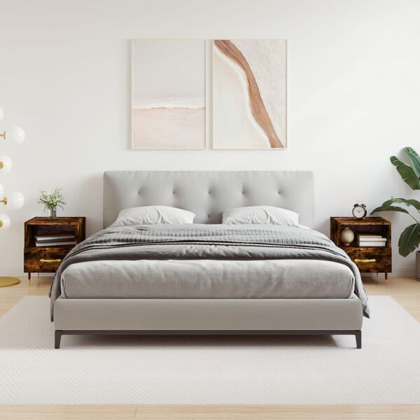 vidaXL Nočna omarica 2 kosa dimljen hrast 40x35x47,5 cm inženirski les