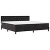 vidaXL LED Box Spring Postelja z vzglavjem Črna 200 x 200 cm Žamet