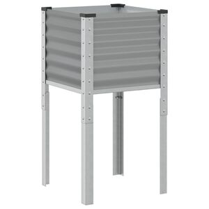 vidaXL Vrtna greda siva 45x45x88 cm jeklo