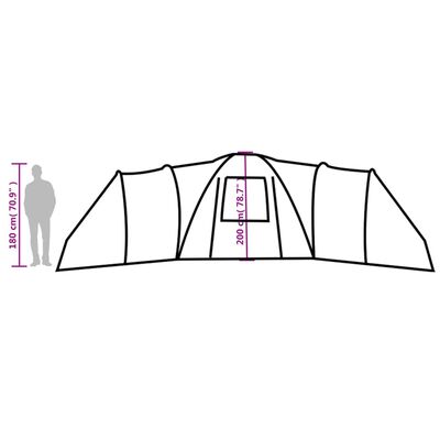 vidaXL Družinski šotor za 12 oseb moder vodoodporen