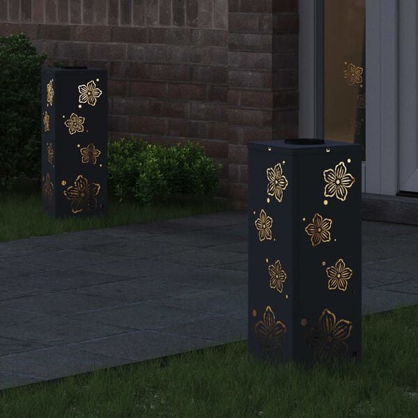 vidaXL Solarno LED svetilo za pot 2 pcs Antracit Medenina