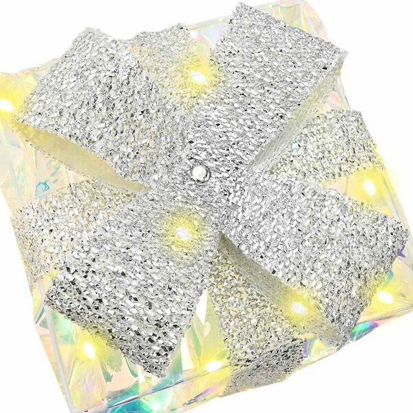 vidaXL Darilna škatla med 60 LED 3 pcs Toplo bela 20 x 20 x 20 cm PET