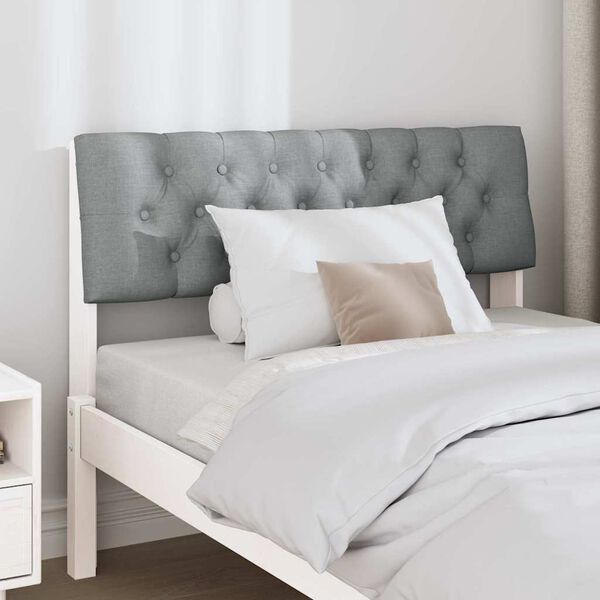 vidaXL Tapecirano vzglavje Svetlo siva 100 cm Masivno borovo les