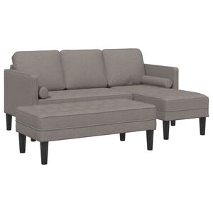 vidaXL Kavčna garnitura z blazino 2 pcs Taupe Poliester