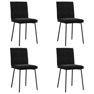 vidaXL Jedilni stoli 4 kosi črn žamet
