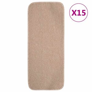 vidaXL Preproge za stopnice 15 kosov 60x25 cm bež nedrseče