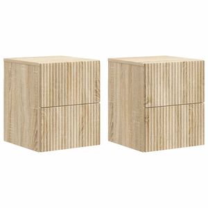 vidaXL Stenski nočni omarici 2 pcs Sonoma hrast 33 x 34,5 x 40 cm