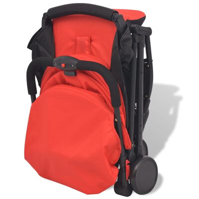 vidaXL Zložljiv otroški voziček rdeč 89x47,5x104 cm