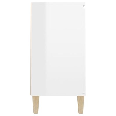 vidaXL Komoda visok sijaj bela 103,5x35x70 cm iverna plošča