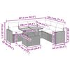 vidaXL Vrtna sedežna garnitura 7-delna z blazinami bež poli ratan