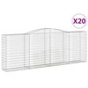 vidaXL Obokane gabion ko&scaron;are 20 kos 400x50x140/160 cm pocinkano železo