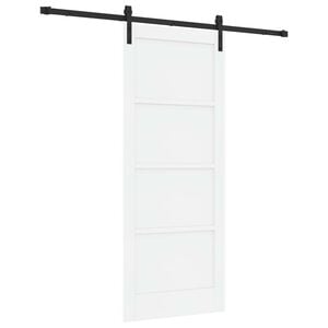 vidaXL Drsna vrata Bela in črna 83 x 202 cm Trdna borovina