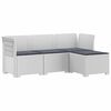 vidaXL 4-sedežna vrtna sofa z blazinami, rattan videz PP Bela