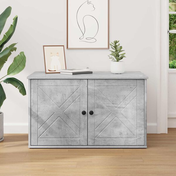 vidaXL Mačja hi&scaron;a Beton 85 x 55 x 50 cm Konstruiran les