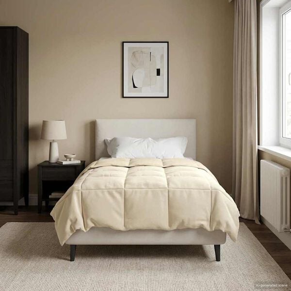 vidaXL Zimska posteljnina &Scaron;onerisan krema 140 x 220 cm Mikrovlakna