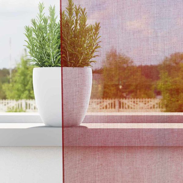 vidaXL Voile zavese z rod žepi 2 kosa vinsko rdeča