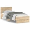 vidaXL Posteljni okvir z vzglavjem sonoma hrast 90x200 cm inž. les