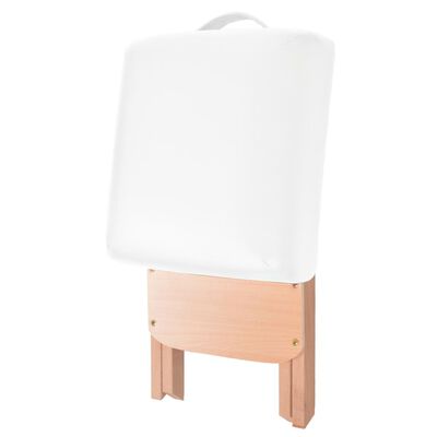 vidaXL 2-conska zložljiva masažna miza in stolček debeline 10 cm bela