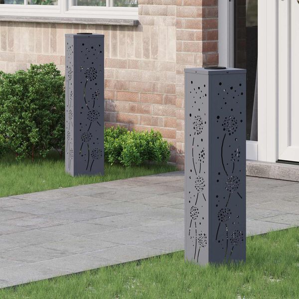 vidaXL Solarno LED svetilo za pot 2 pcs Antracit Medenina