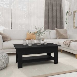 vidaXL Klubska mizica črna 102x55x42 cm iverna plo&scaron;ča