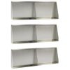 vidaXL Zadrževanje stene 6 kos 60 x 12 x 50 cm Nerjaveče jeklo Srebrna