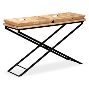vidaXL Konzolna mizica iz trdnega mangovega lesa 130x40x80 cm