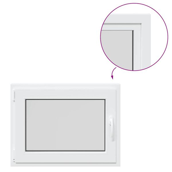 vidaXL Kletno okno "RISOR" 80x70 cm vrtljivo-nagibno DIN levo belo