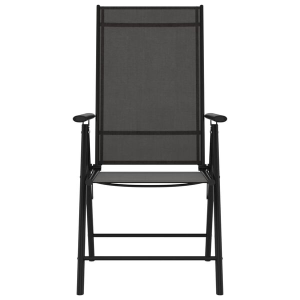 vidaXL Zložljivi vrtni stoli 6 kosov tekstil črni