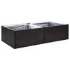 vidaXL Vrtno cvetlično korito črno 157x80x40 cm poli ratan